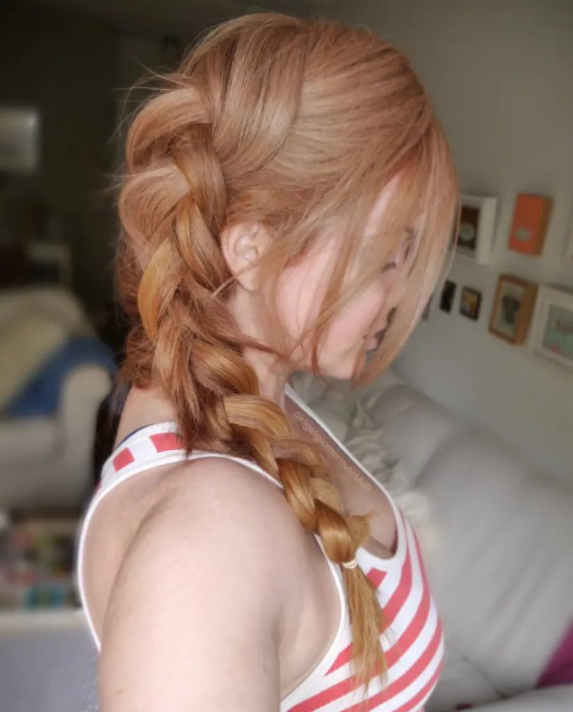 strawberry blonde hair braided 