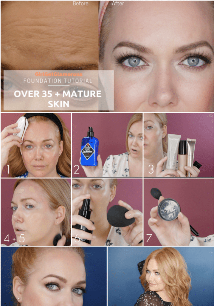 foundation over 35 tutorial for no creasing or settling in fine lines