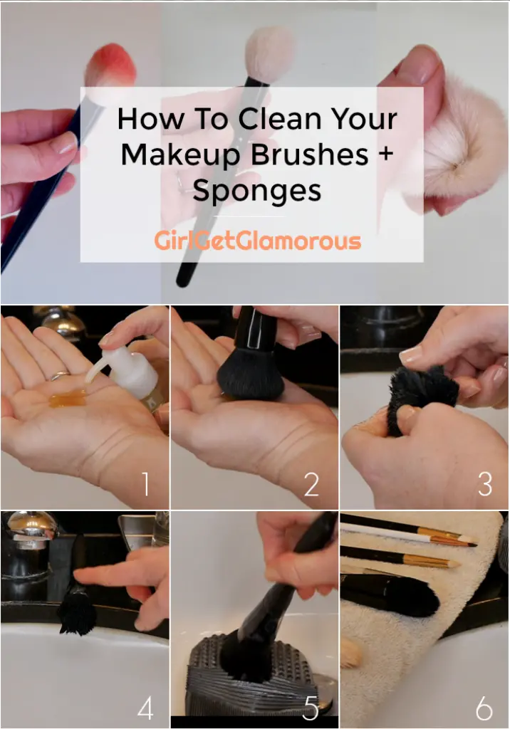 how to clean your makeup brushes sponges step by step