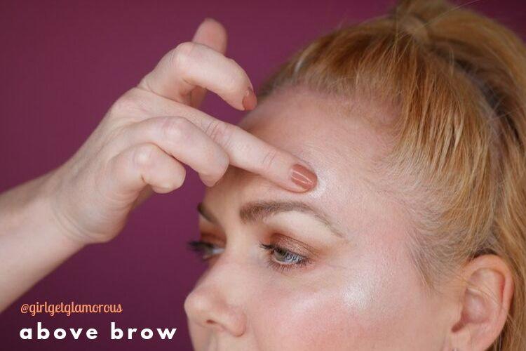 above eye brow arch highlight demo