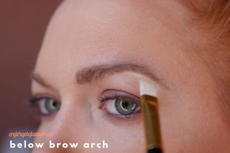 below eye brow arch demo highlight