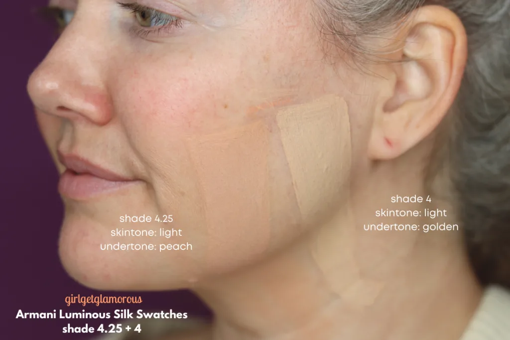 Armani Luminous Silk Foundation Photos Swatches of shades 4